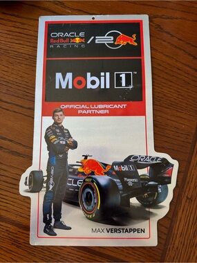 Oracle Red Bull Racing Max Verstappen Mobil 1 Metal Sign Max VERSTAPPEN